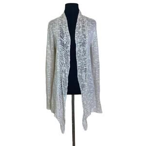 Eileen Fisher beige long sleeves open cardigan size Small